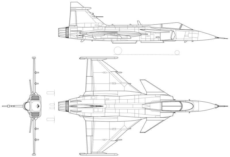 File:Saab JAS 39 Gripen 3-view.png
